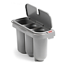 bac encastrable en plastique, pour seau à roulettes 1 bac Poly II, avec 3 casiers, avec poignée et couvercle,