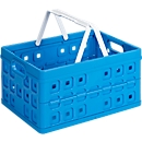 Bac pliant Square Sunware, volume 32 L, avec poignée, bleu/blanc