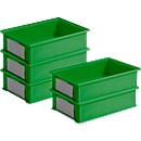 Bacs à empiler série 14/6-2-H - plastique PP - L 465 x P 314 x H 120 mm -12 L - vert -  5 pièces 