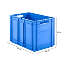 Bak in EURO-maat EF 6420, L 600 x B 400 x H 420 mm,83,8 l, blauw
