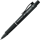 Balpen Faber-Castell Poly Ball View, schrijfkleur blauw, lijndikte 0,6 mm, documentbestendig, vervangbare vulling, rubberen greep, zwart