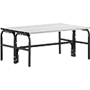 Banc de vestiaires, fil en inox/alu, double, L 1015 mm, anthracite