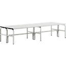 Banc de vestiaires, fils en acier/alu, double, 2000 mm de long, gris clair
