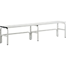 Banc de vestiaires, fils en acier/alu, simple, 2000 mm de long, gris clair