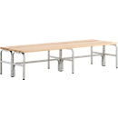 Banc de vestiaires, fils en acier/bois, double, L 2000 mm, anthracite