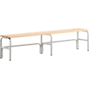 Banc de vestiaires, fils en acier/bois, simple, L 2000 mm, gris clair