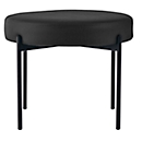 Banc meet® by Paperflow GAIA, rond, revêtement en similicuir noir résistant aux désinfectants, piètement 4 pieds noir mat, L 575 x P 575 x H 455 mm