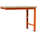 Banco de trabajo de ampliación Manuflex Profi Spezial, tablero plástico, 1250 x 700 mm, rojo anaranjado