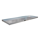 Bandeja para recipientes pequeños Bauer KGW 5, capacidad 60 l, hasta 150 kg, sin rejilla de chapa perforada, ancho 1850 x fondo 600 x alto 60 mm, acero galvanizado