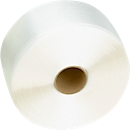 Banholzer and Wenz strapping, breaking load 3750 N, system strength 5250 N, L 1100 m x W 13 mm, polyester, white, 2 rolls