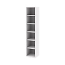 BARI boekenkast, 6 OH, 5 legborden, spaanplaat, B 427 x D 430 x H 2174 mm, wit