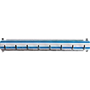 Barre de crochets, pour armoire à clés, L 240 mm pour 8 clés, bleu