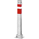 Barrier post, hinged, with cylinder lock, differently lockable
