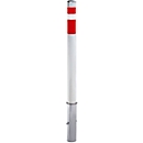 Barrier post, removable, with device for profile half-cylinder