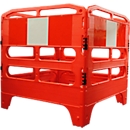 Barrière de canal, plastique recyclé, orange, avec bandes réfléchissantes, 4 éléments de l. 1000 x H 1000 mm