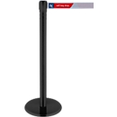 Barrièrepaal, kop 360° draaibaar, riem uitschuifbaar tot 2,3 m, riemcassette &amp; rem, L 1000 mm, metaal, riem zwart-geel