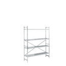 Basic shelf unit, stainless steel, closed shelves, W 1500 x D 400 mm