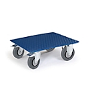 Bastidor rodante para cajas 500 x 500 mm, chapa estriada