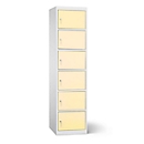 Battery charging cabinet, 6 compartments with cylinder lock, sheet steel light gray RAL 7035/light ivory RAL 1015