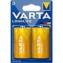 Battery Mono D VARTA Longlife, 1.5 V, 2 pieces