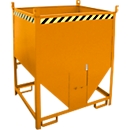 Bauer Silobehälter SGS 100, mit Schieberverschluss, L 1000 x B 1200 x H 1495 mm, 1 m³, bis 1500 kg, Stahl, Gelborange