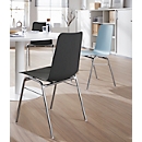 BAVARIA Stapelstuhl 71220-21, ergonomische Sitzform, Stahl-Rundrohr, schwer entflammbar, B 500 x T 550 x H 860 mm, hellblau/chrom