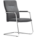 Besucherstuhl ROVO R 200, mit Armlehnen, verchromtes Gestell, bis 180 kg, B 630 x T 480 x H 960 mm, schwarz