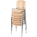 Bezoekers- of vergaderstoel Nowy Styl ISO WOOD, ergonomisch, stapelbaar, volledige set met 8 stuks