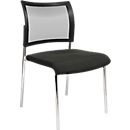 Bezoekersstoel - stof - net-rugleuning - zwart - set van 2