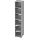 Bibliothèque étagère TOPAS LINE, 6 HC, 5 étagères, l. 400 x P 400 x H 2156 mm, gris clair
