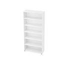 Bibliothèque étagères, 5 HC, panneau de particules, l. 1000 x P 400 x H 2004 mm, blanc