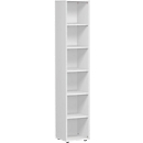 Bibliothèque étagères, 6 HC, 5 étagères, l. 400 x P 400 x H 2160 mm, gris clair