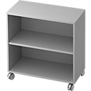 Bibliothèque étagères mobile TOPAS LINE, 2 HC, l. 800 x P 400 x H 820 mm, gris clair
