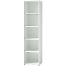 Bibliothèque étagères MONTERIA, 5 HC, l. 500 x P 370 x H 1960 mm, blanc