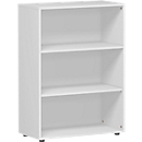 Bibliothèque étagères PALENQUE, 3 HC, l. 800 x P 400 x H 1104 mm, gris clair