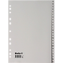 Biella PP Indexes, for DIN A4, 24-section, alphabetical A-Z, universal punching, L 296 x W 226 mm, polypropylene, grey