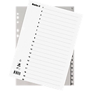Biella Register, für DIN A4, 20-teilig, numerisch 1-10, nummerierte Taben, Universallochung, Indexdruck, L 296 x B 226 mm, Polypropylen, grau