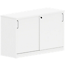 Bijzetkast met schuifdeuren BEXXSTAR, 1,5 ordnerhoogte, B 1200 x D 420 x H 740 mm, wit
