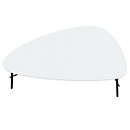 Bijzettafel meet by Paperflow Lazy, trapeziumvorm, MDF gefineerd, stalen frame, B 930 x D 500 x H 400 mm, wit/zwart