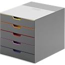 Bloc à tiroirs Varicolor DURABLE - 5 tiroirs - format C4 - gris et anthracite