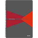 Bloc collège Office 449500 LEITZ®, format A4, PP, quadrillé, rouge