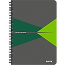 Bloc collège Office 449800 LEITZ®, format A5, PP, quadrillé, vert