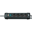Bloc multiprise Premium-Line, 4 prises, noir