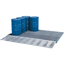 Bodenauffangwanne ASECOS, Stahl verzinkt, 225 l Auffangvolumen, B 2862 x T 1862 x H 78 mm, 450 kg Radlast