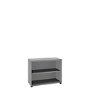 Boekenkast, 2 OH, fijne spaanplaat, B 1000 x D 450 x H 820 mm, zilver
