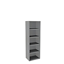 Boekenkast, 5 OH, fijne spaanplaat, B 600 x D 450 x H 1930 mm, zilver