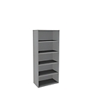 Boekenkast, 5 OH, fijne spaanplaat, B 800 x D 450 x H 1930 mm, zilver