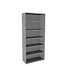 Boekenkast, 6 OH, fijne spaanplaat, B 1000 x D 450 x H 2300 mm, zilver
