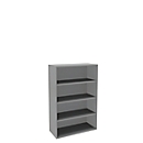 Boekenkast, spaanplaat, 4 OH, B 1000 x D 450 x H 1580 mm, zilver