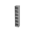 Boekenkast, spaanplaat, B 400 x D 400 mm, 6 OH, lichtgrijs